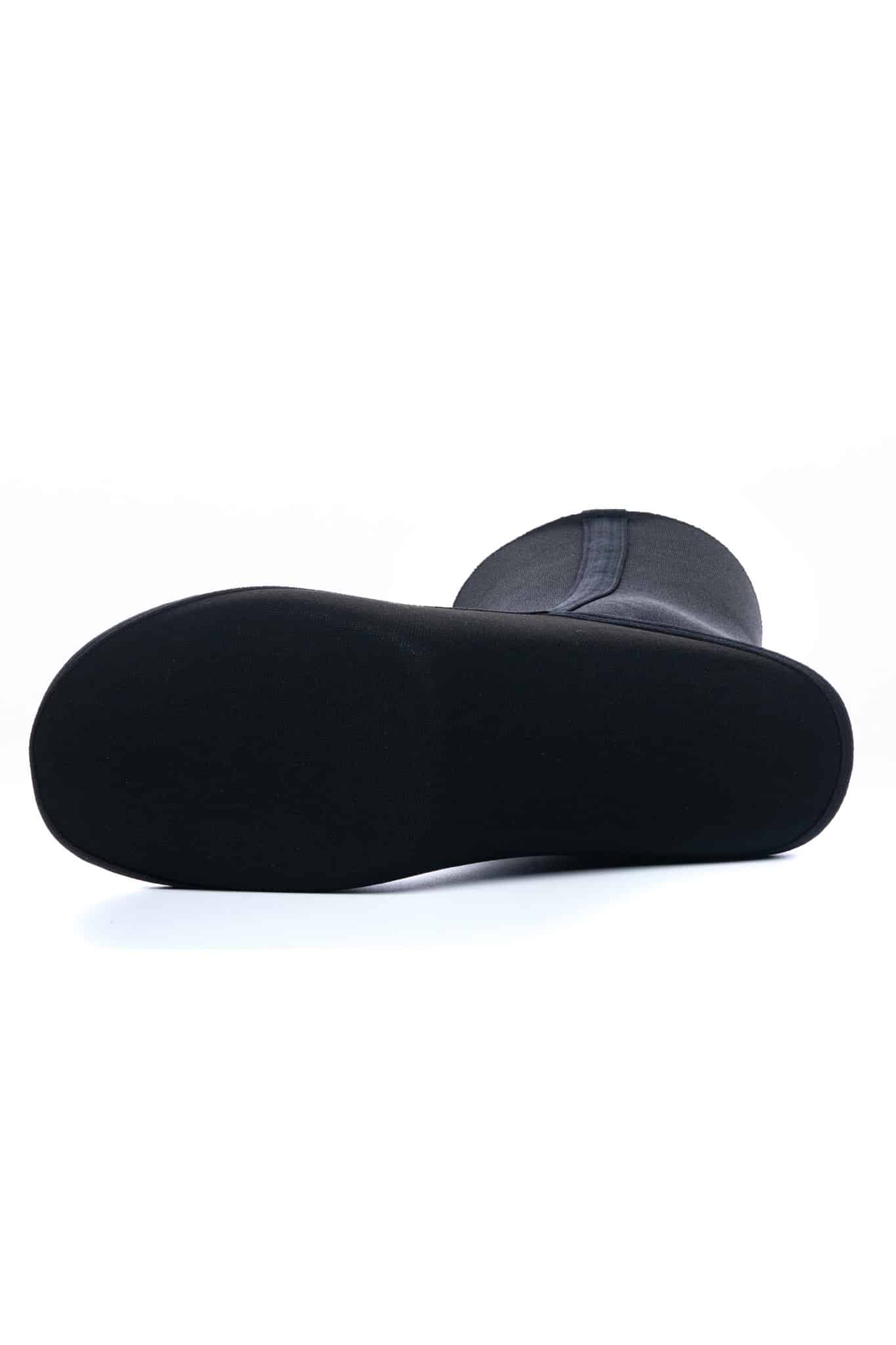 The C-Skins Measured 2.5mm Socks are shown from the bottom, featuring a flat, smooth sole with minimal texture and simple stitching along the upper section.